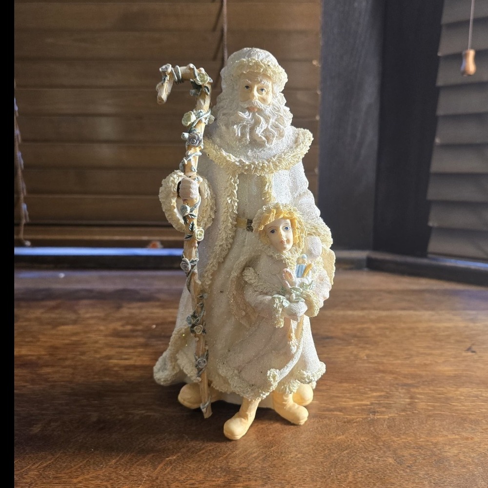 Roman Inc Fontanini Musical Santa Figurine 10 in Signed C Santini Resin Glitter